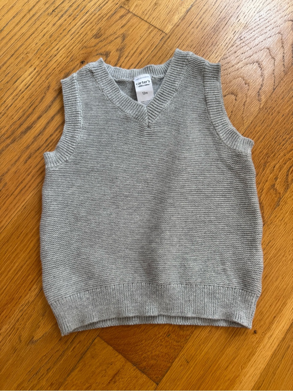 Carter's Gray V-Neck Knit Sweater Vest